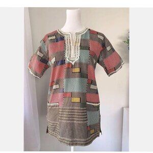 Awesome Bold Print Handmade Shirt Top Sz M S Anningtex Material Vintage ?